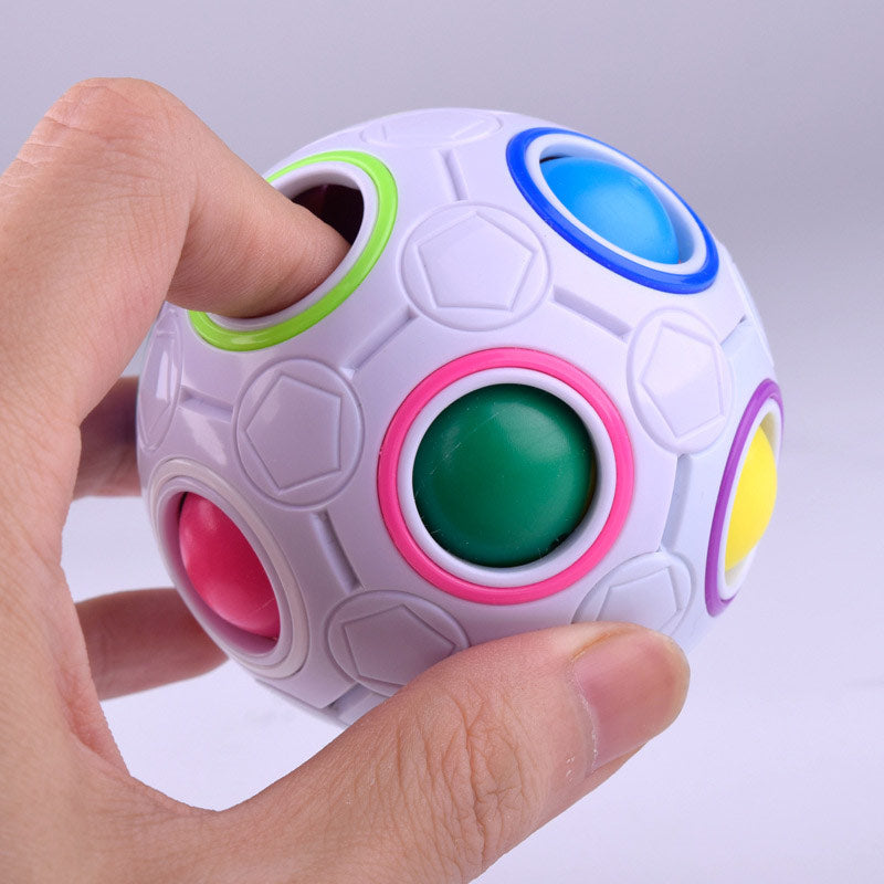 Adult Kid Ball Magic Cube Toy Plastic Creative Rainbow Football Puzzle Children Learning Educational Fidget Toys