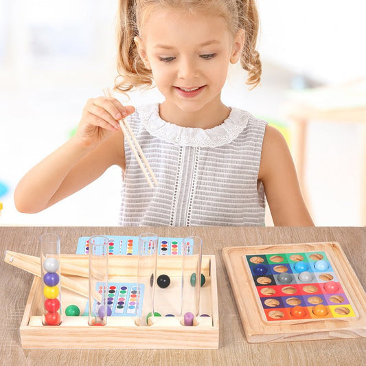 Children's cognitive color gradient matching test tube clip beads puzzle toy - KIWI UNIVERS