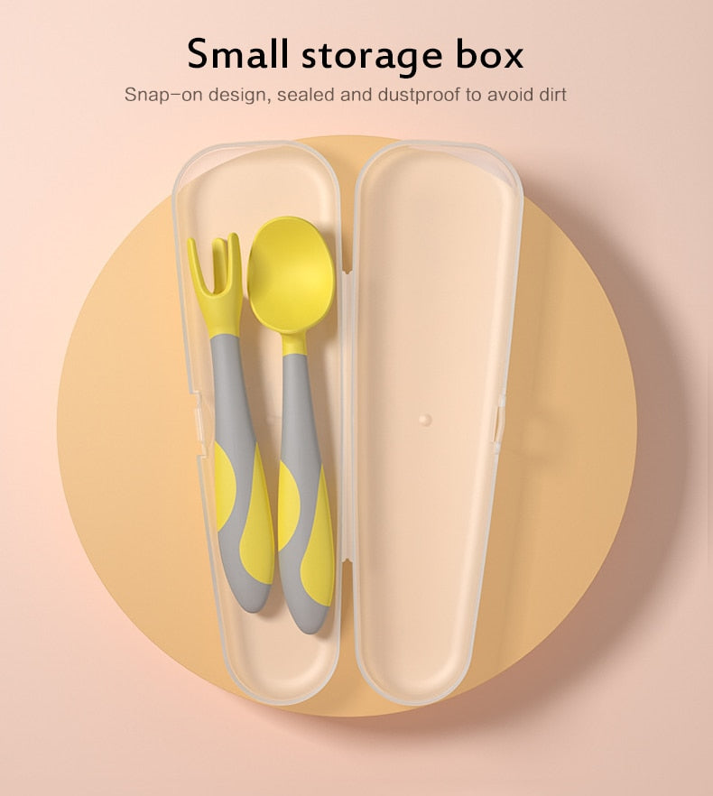 Cuchara para bebé, juego de utensilios, cuchara de gel de silicona, cuchara suave y flexible para aprender a comer, vajilla infantil