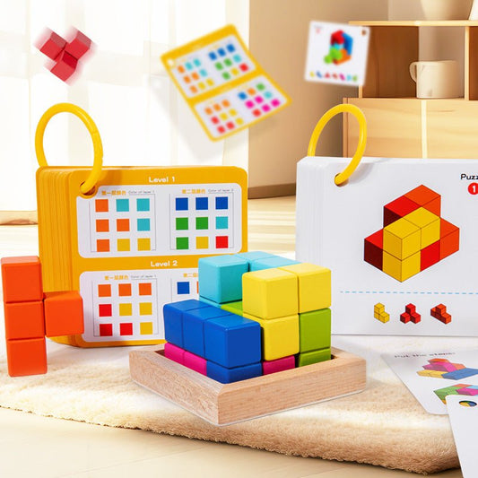 Wooden cube building blocks, spatial sense, concentration, thinking training, puzzle toys, enlightenment children's toys - KIWI UNIVERS