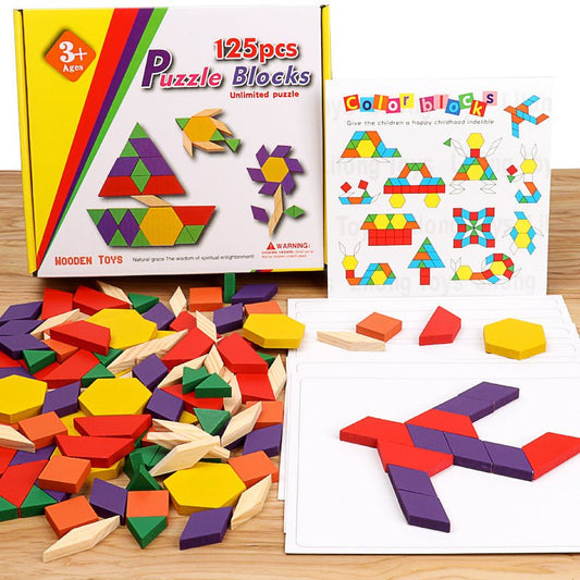 Children's Puzzle Tangram Puzzle 3 - 4 - 6 Year Old Elementary School Students Creative Boys and Girls Early Education Wooden Toys - KIWI UNIVERS