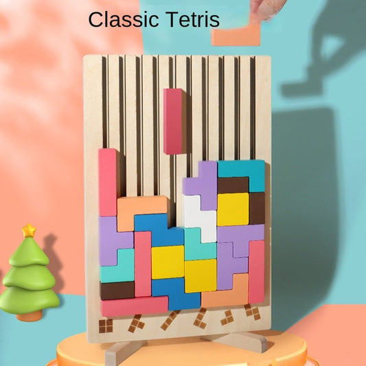 Puzzle en bois Tetris pour enfants - KIWI UNIVERS