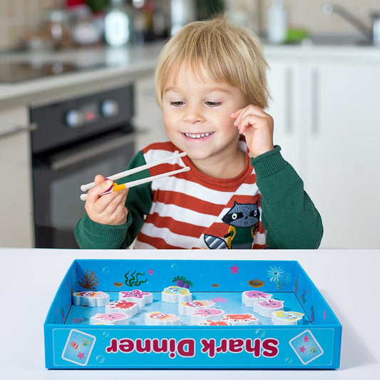 Children's puzzle shark feeding game baby early education fine motor skills chopstick training parent - child interactive toys - KIWI UNIVERS