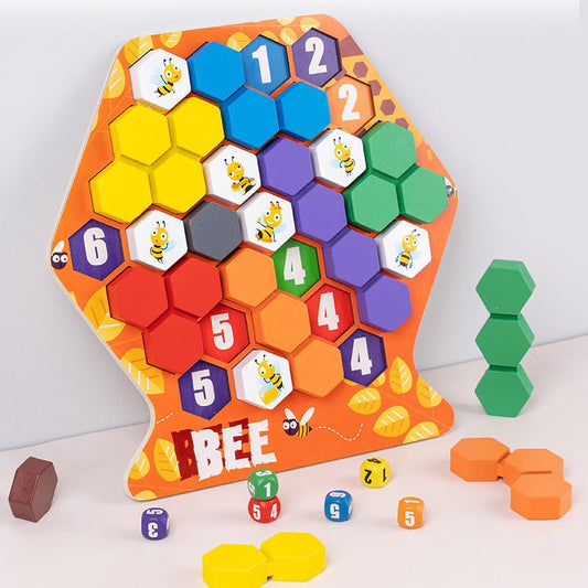 Children Build Honeycomb Versatile Puzzle Game to Exercise Spatial Logic Thinking, Building Blocks, Focus, Hands on Interaction Toys - KIWI UNIVERS