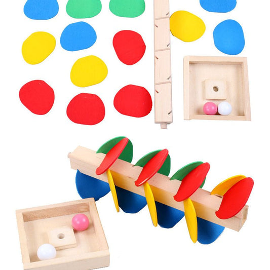 Children's Plug - In Assembly Building Blocks Boys And Girls Puzzle Early Education Leaf Tower Rolling Ball Inverted Bead Game Leaf Ball Toy - KIWI UNIVERS