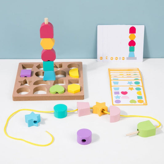 Puzzle en Bois Montessori : Apprentissage Couleurs et Formes - KIWI UNIVERS