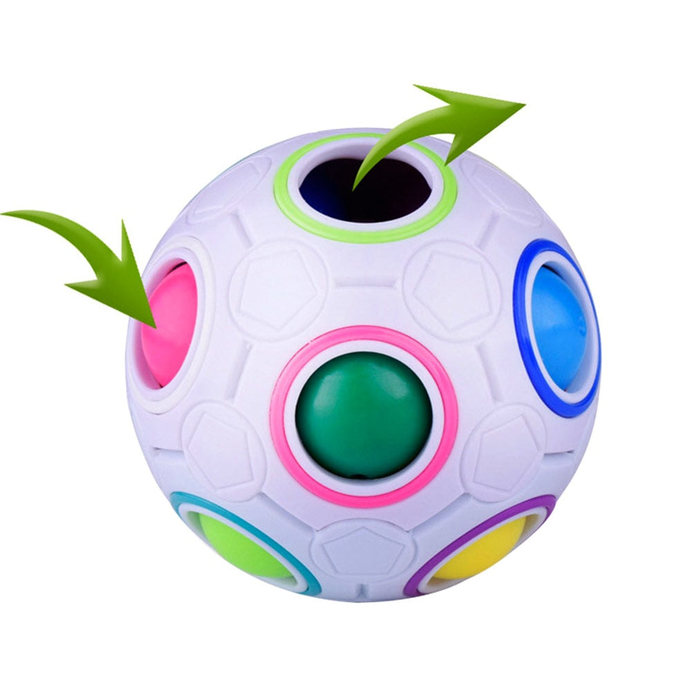 Adult Kid Ball Magic Cube Toy Plastic Creative Rainbow Football Puzzle Children Learning Educational Fidget Toys