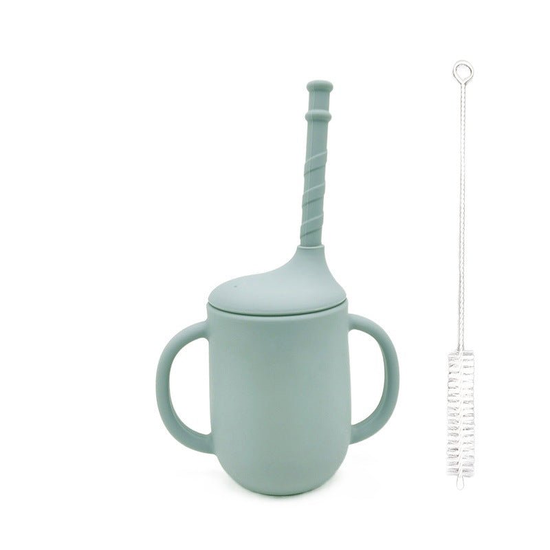 Gobelet d'apprentissage en silicone pour bébé avec paille, anti - fuite et anti - chute, pour lait en poudre - KIWI UNIVERS
