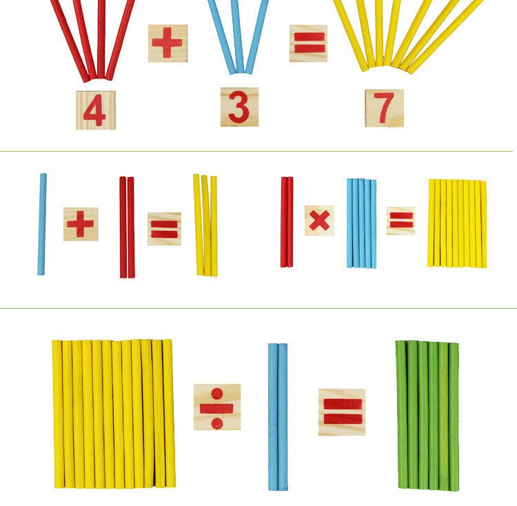 Children's Counting Stick Kindergarten Montessori Mathematics Teaching Tool Baby Early Education Digital Stick Toy - KIWI UNIVERS