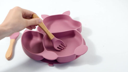 Vaisselle Silikon Enfant : Assiette et Couverts - KIWI UNIVERS