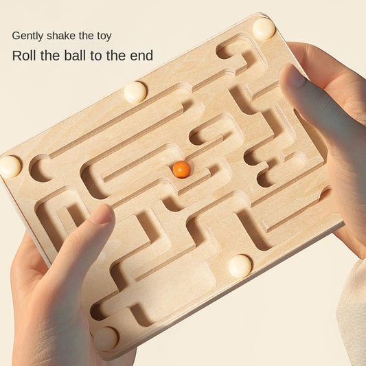 Palm balance maze ball board game, walking ball, children's puzzle, concentration training, wooden toy - KIWI UNIVERS