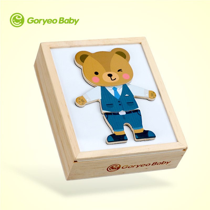 GoryeoBaby Children's Occupational Dressup Bear Dressing Puzzle Three - dimensional Puzzle Building Blocks Early Education Wooden Toys - KIWI UNIVERS