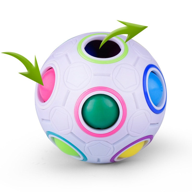 Adult Kid Ball Magic Cube Toy Plastic Creative Rainbow Football Puzzle Children Learning Educational Fidget Toys