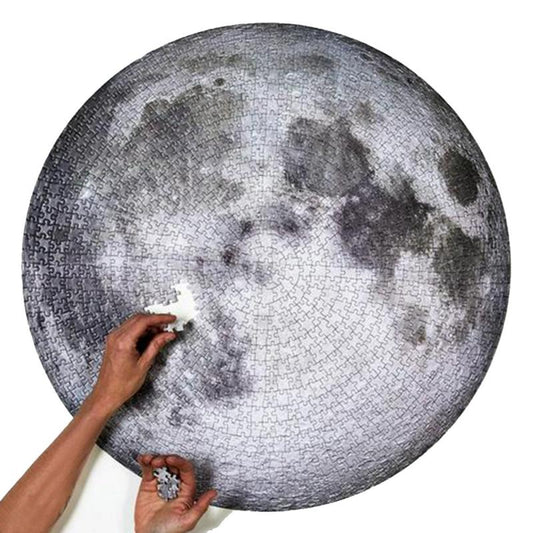 Puzzle rond Lune/Terre 1000 pièces, difficile pour adultes et enfants, puzzle planètes, jouets éducatifs - KIWI UNIVERS