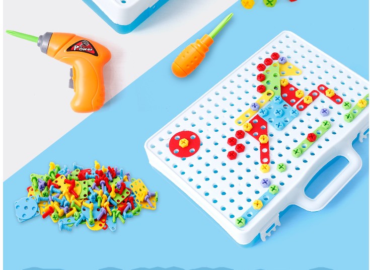 Puzzle electric drill nut disassembly table children's hands-on DIY disassembly three-dimensional plastic electric nut toy
