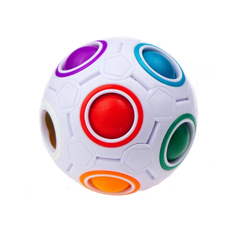 Adult Kid Ball Magic Cube Toy Plastic Creative Rainbow Football Puzzle Children Learning Educational Fidget Toys