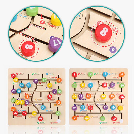 Wooden New Digital Letter Walking Pairing Maze Children's Early Education Cognitive Puzzle Interactive Toys - KIWI UNIVERS