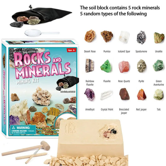 DIY Mining Crystal Treasure Gems Archaeology Kids Cultivate Interest Exploration Excavation Toys - KIWI UNIVERS