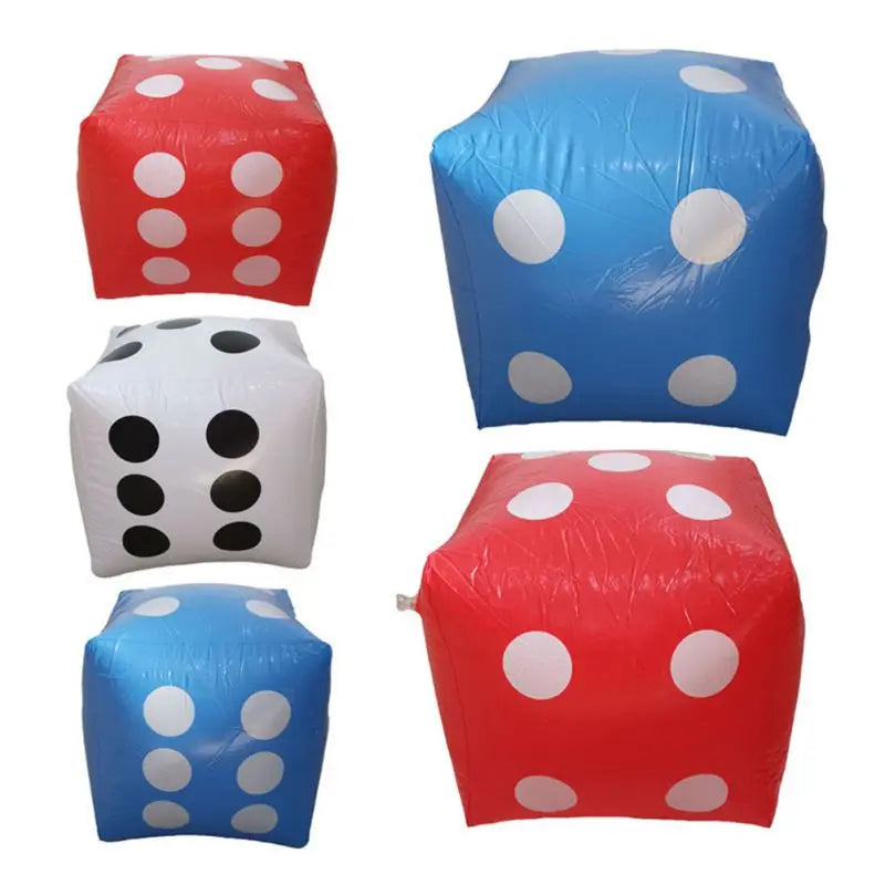 30cm Inflatable Children's Toy Dice Sieve Inflatable Big Dice Toy Blow-Up Cube Big Dice Toy Stage Prop Group Beach Game Tool