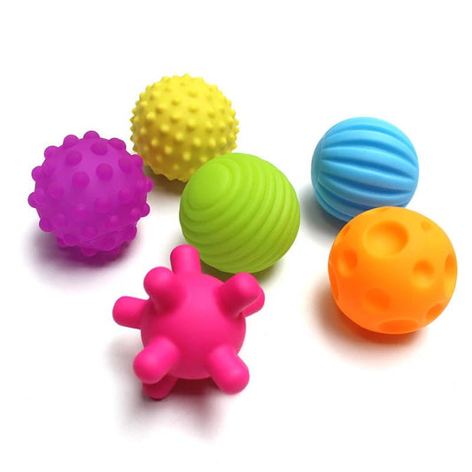 Textured Hands Touch Toy Balls For Children Rubber Toys Newborn Baby Teether Toy Sets Of Balls Sensory Toys Squeaks Bath Toys - KIWI UNIVERS