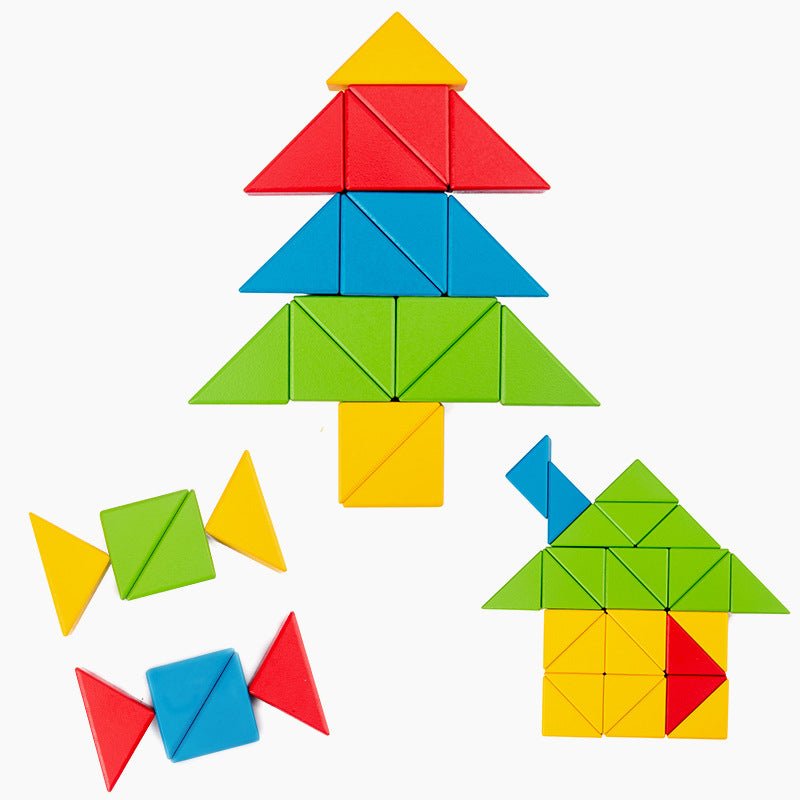Children's puzzle, parent - child interaction, focus training, creative intelligence, triangle puzzle, building blocks, logical thinking toys - KIWI UNIVERS