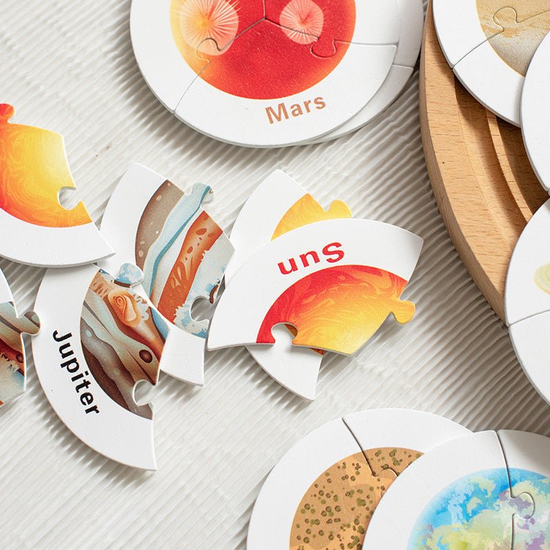 Children's early education puzzle cognitive understanding universe planet solar system puzzle matching board wooden toy - KIWI UNIVERS