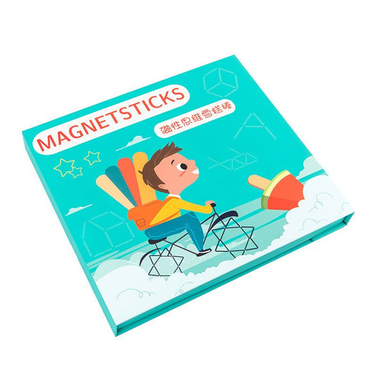 Jeu éducatif : bâtonnets magnétiques de géométrie - KIWI UNIVERS