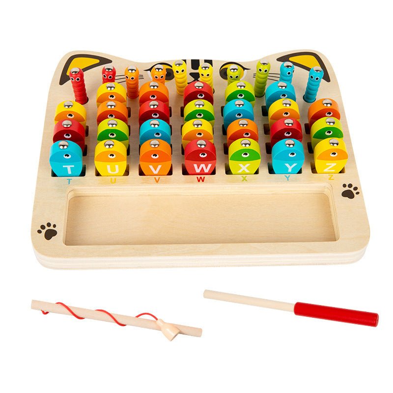 Christmas toys, gifts, magnetic fishing games, children's early education, puzzle, alphanumeric cognitive matching, fun insect catching, wooden toys - KIWI UNIVERS