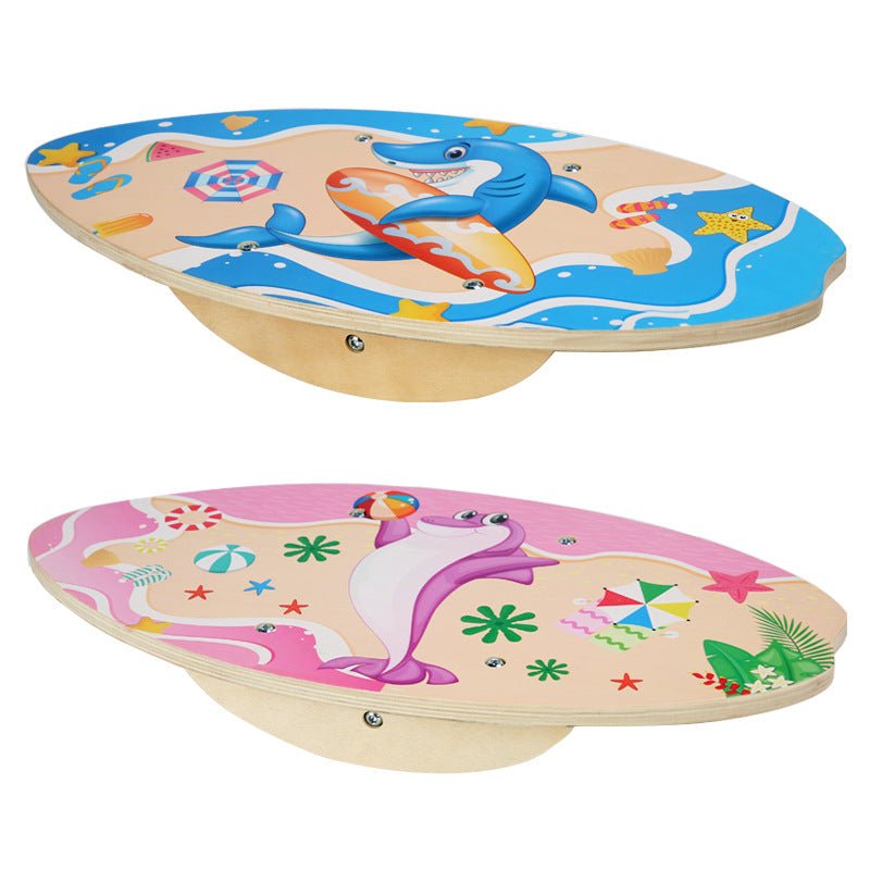 Wooden Early Education Children's Balance Board Training Balance Curved Board Bending Seesaw Puzzle Home Toy Seesaw - KIWI UNIVERS