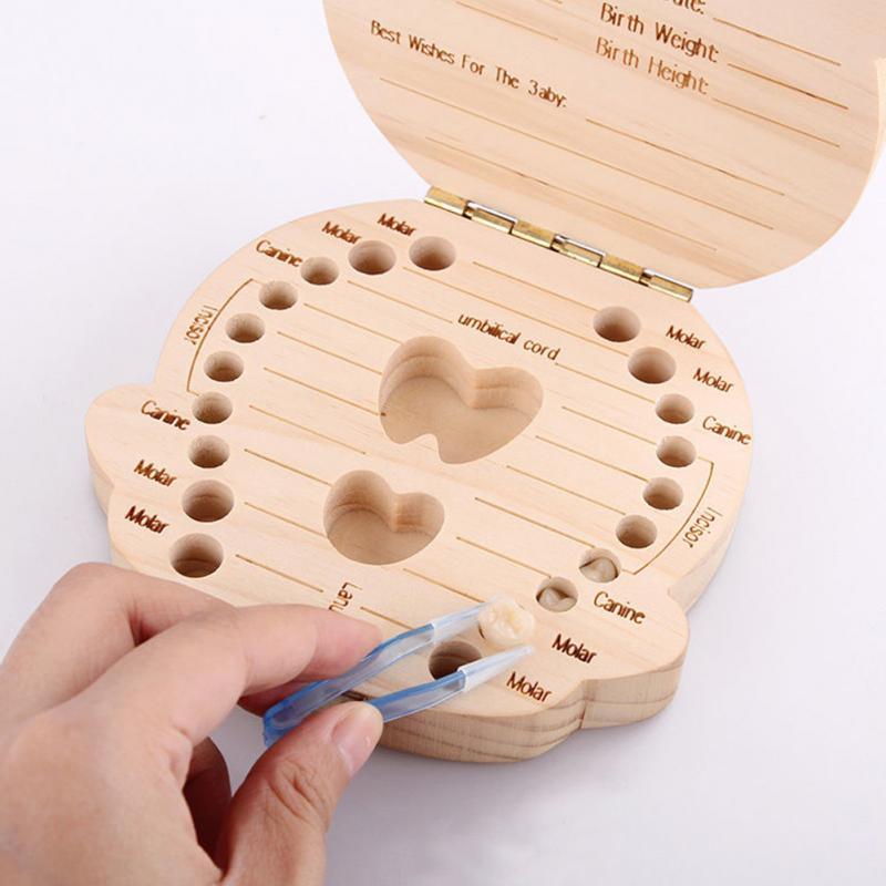 Wooden baby milk teeth box - KIWI UNIVERS