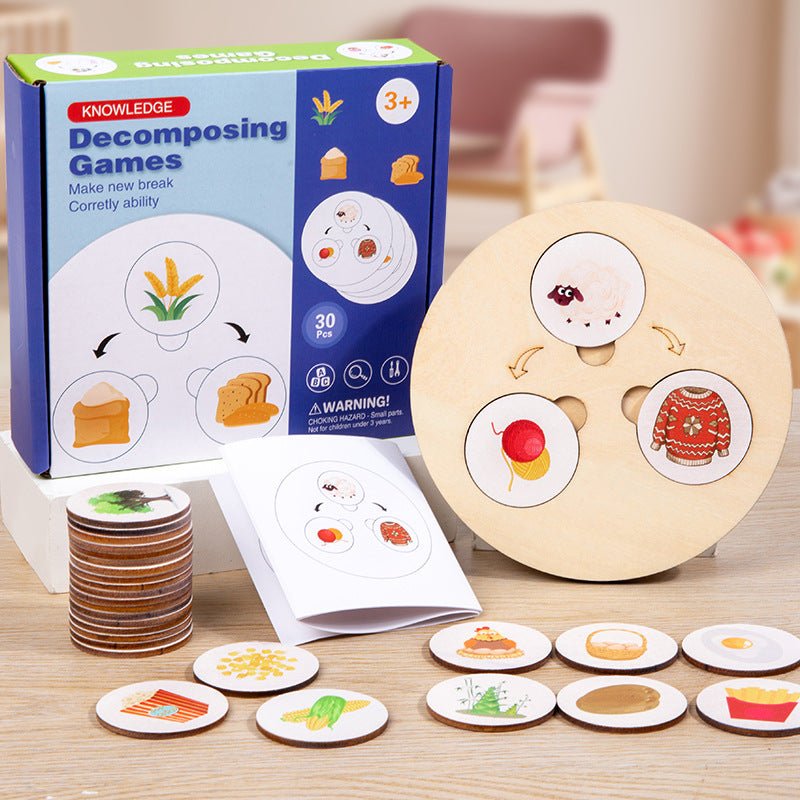 Children's wooden cognitive decomposition game puzzle puzzle puzzle early education life knowledge cognition Christmas toy gift - KIWI UNIVERS