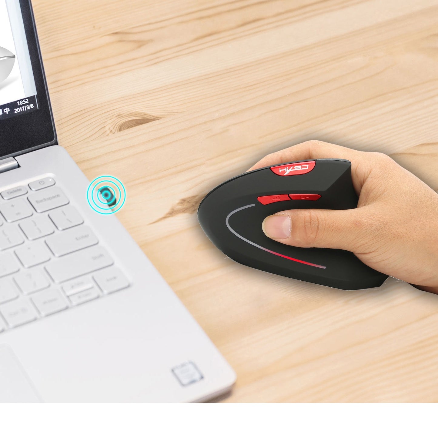 New Wireless Mouse 2.4G Vertical Health Mouse External Battery 6D Design Computer Office - KIWI UNIVERS