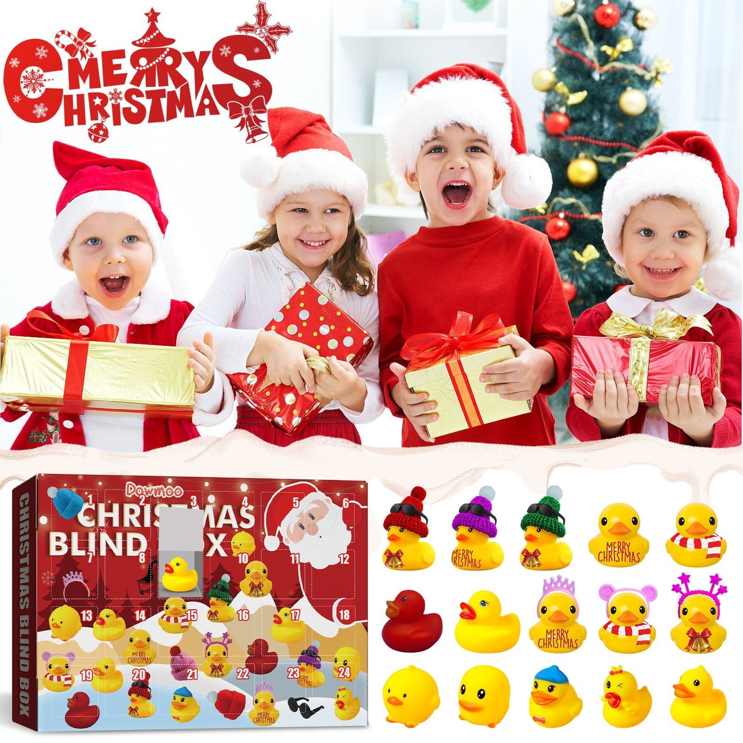 Christmas Blind Box, 24 Grid Cartoon Gift Ducklings Blind Box - KIWI UNIVERS