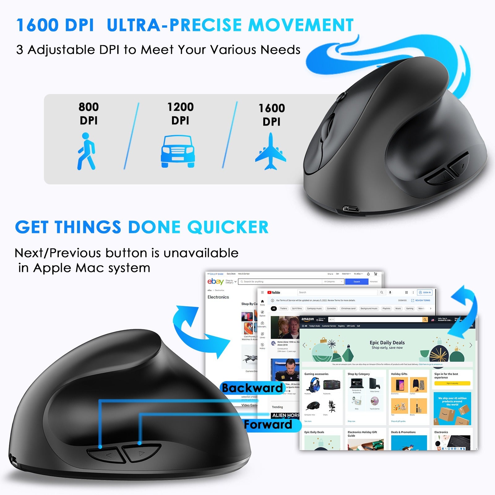Vertical vertical grip rechargeable silent wireless anti mouse hand designer drawing office creative ergonomic mouse - KIWI UNIVERS