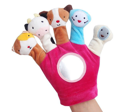 Baby hand puppet plush toys 0 - 1 year old baby fabric finger puppet newborn animal hand puppet glove play - KIWI UNIVERS
