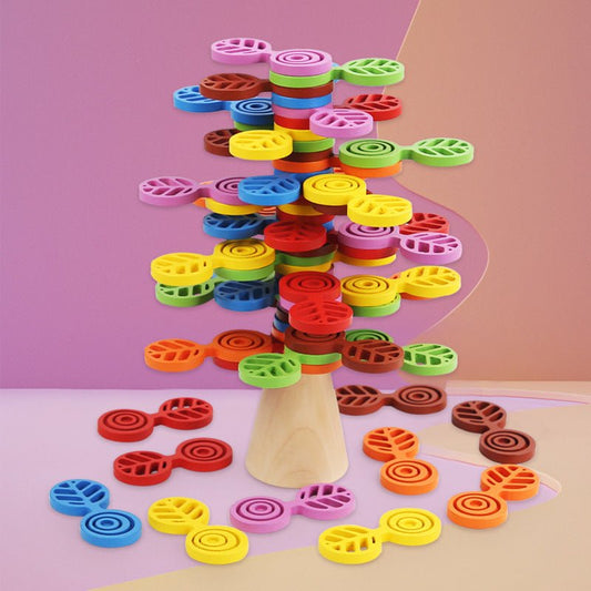 Stacking Tree Balance Building Blocks for Children's Puzzle, Stacking High, Stacking Music, Balance Tree Building, Wooden Toys, Parent Child Game - KIWI UNIVERS