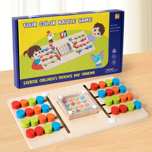 Children's four - color thinking maze walking ball fun tabletop game wooden early education puzzle toy - KIWI UNIVERS