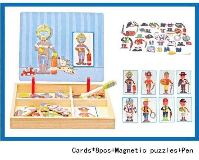 Magnetic Imagination Puzzle Toy Wooden Box - Preschool Education Toys - KIWI UNIVERS