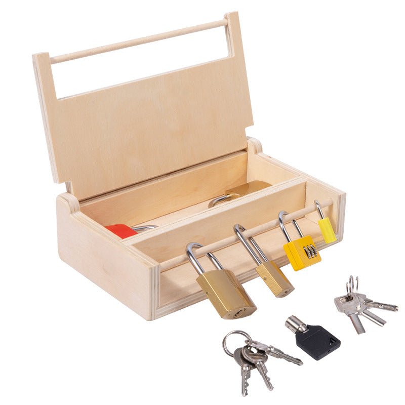 Wooden early childhood education unlocking Montessori unlocking toys baby keys unlocking boxes Montessori teaching aids - KIWI UNIVERS