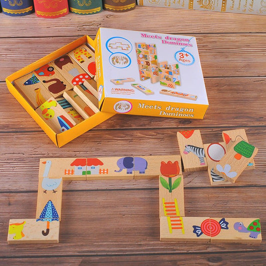 Wooden animal dragon puzzle puzzle children's early education teaching aids and puzzle toys - KIWI UNIVERS