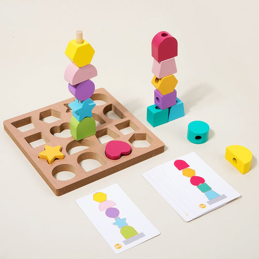 Puzzle en Bois Montessori : Apprentissage Couleurs et Formes - KIWI UNIVERS