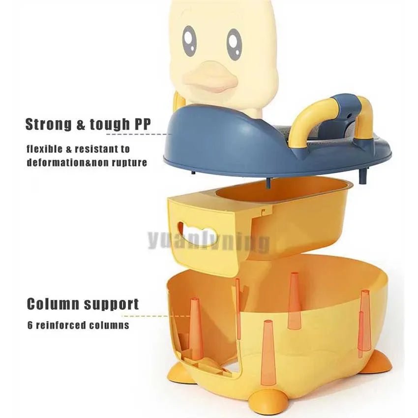 Children's Pot 1 - 6 Years Old Upgraded Cute Duck Baby Toilet Seat Baby Potty Portable Stool Boys & Girls Safe Trainer Seat WC - KIWI UNIVERS