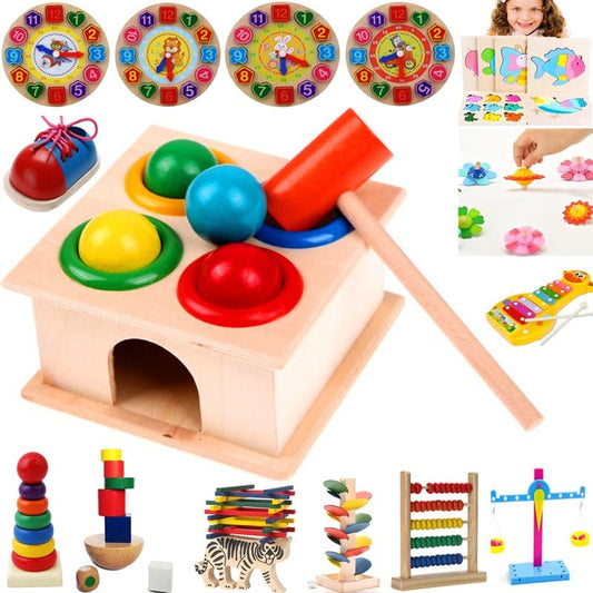 Jeu éducatif en bois : marteau et billes pour enfants - KIWI UNIVERS