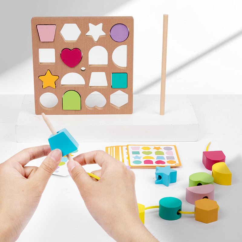 Puzzle en Bois Montessori : Apprentissage Couleurs et Formes - KIWI UNIVERS