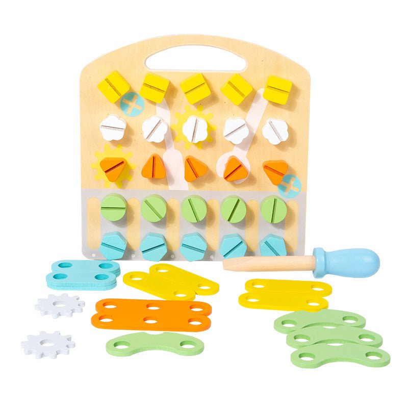 Children's toy fun nut combination early education puzzle teaching tool solid wood creative teaching tool for male and female babies - KIWI UNIVERS