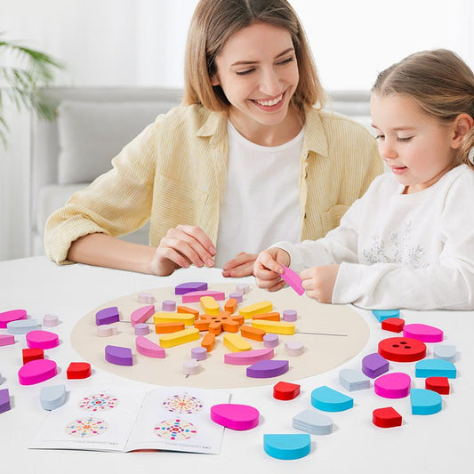 Wooden creative puzzle blocks Montessori teaching aids children's early education intelligence puzzle Christmas toy gifts - KIWI UNIVERS