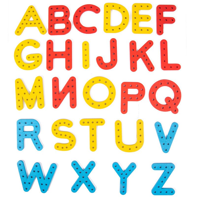 Number letter bead string children's building blocks threading rope early childhood education threading beads fine motor training puzzle toys - KIWI UNIVERS