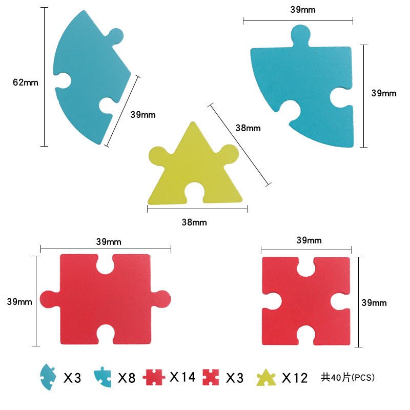 Buckle creative fun puzzle for children's early education puzzle, geometric shapes, numbers and letters, versatile puzzle board - KIWI UNIVERS