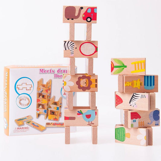 Wooden animal dragon puzzle puzzle children's early education teaching aids and puzzle toys - KIWI UNIVERS