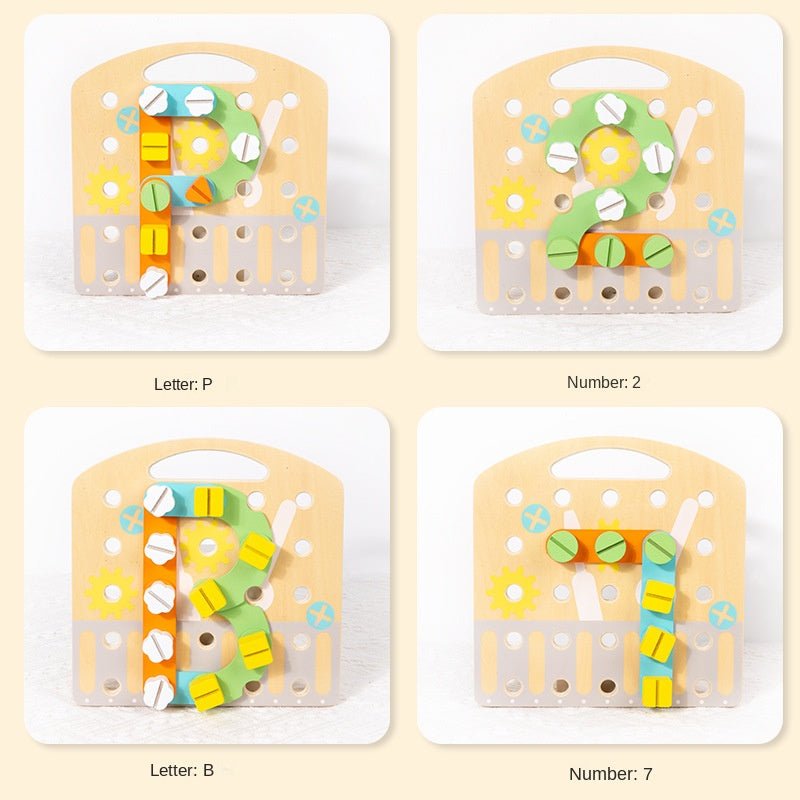 Children's toy fun nut combination early education puzzle teaching tool solid wood creative teaching tool for male and female babies - KIWI UNIVERS